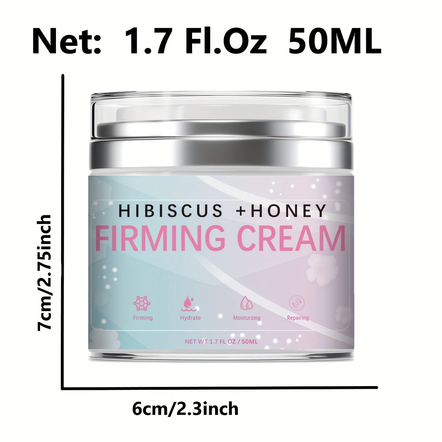 Hibiscus And Honey Firming Cream, Neck Firming Cream, Skin Tightening Cream, Skin Firming And Tightening Lotion For Face And Body, Cream For Firming, Tightening, Moisturizing Skin, With Hibiscus Extract And Honey