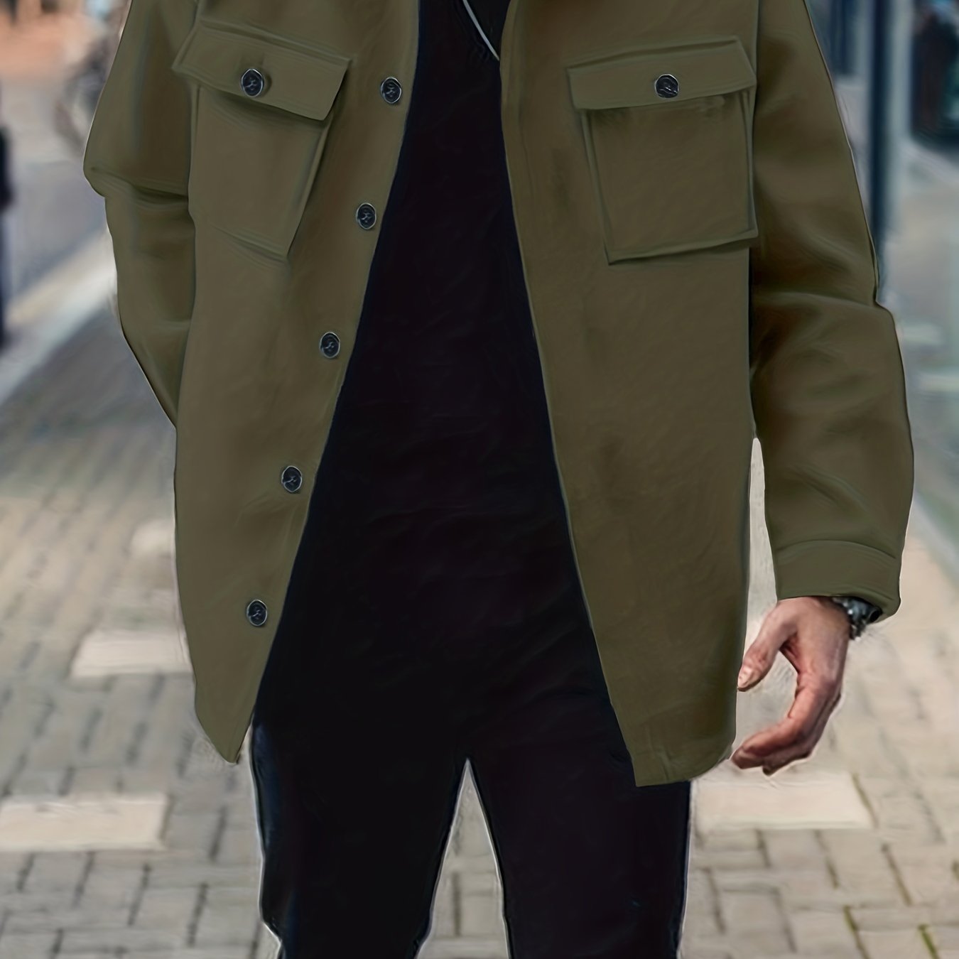 Herren Mode Solid Fleece Jacke mit Taschen für den Frühling \ u002Fherbst, übergroßer Kausal Mantel für große und hohe Männer, Plus Größe