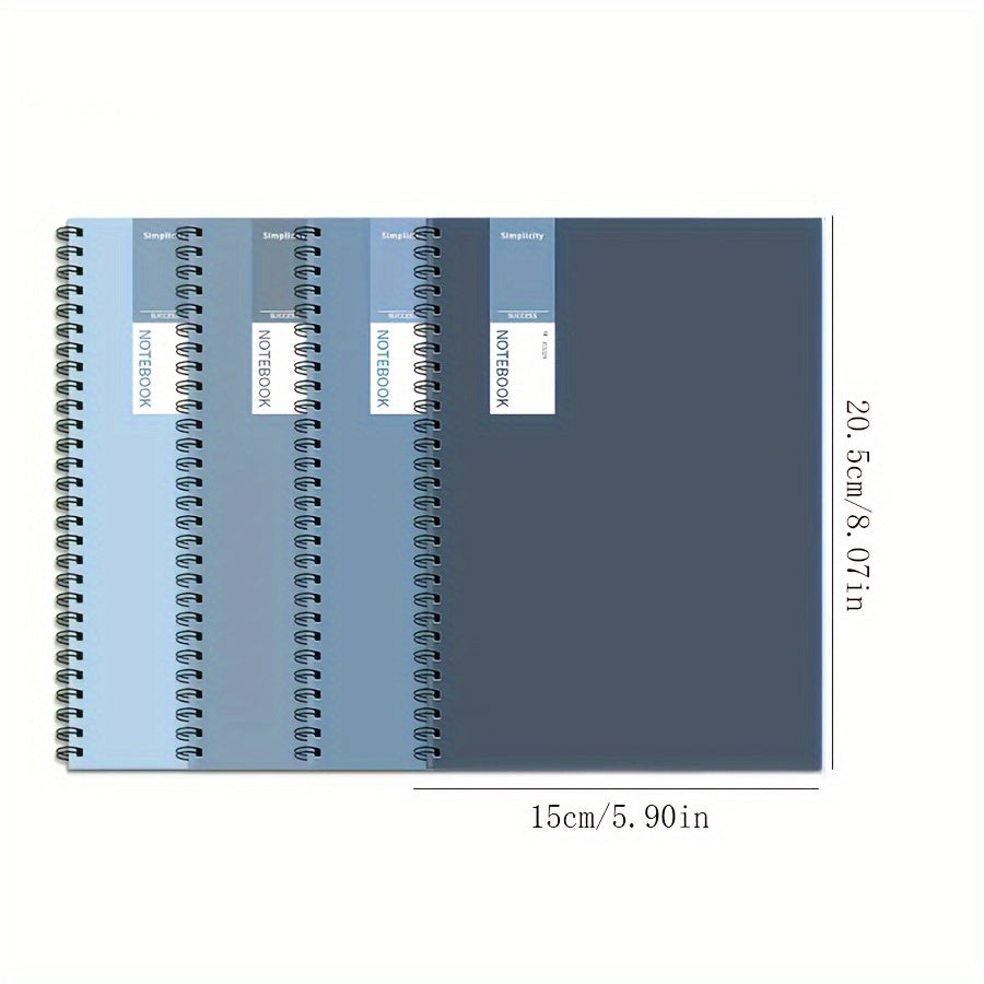 دفتر ملاحظات حلزوني 4 من السلسلة الزرقاء المتدرجة A5 ، يمكن استخدام إجمالي 320 صفحة