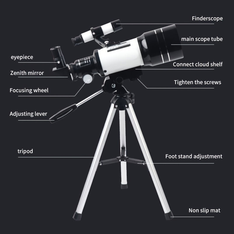 Professional High-power High-definition Large-diameter Astronomical Telescope Multi-layer Coating 250 Times Magnification Multi-layer Coating For Both Heaven And Earth Use 70MM Large Diameter