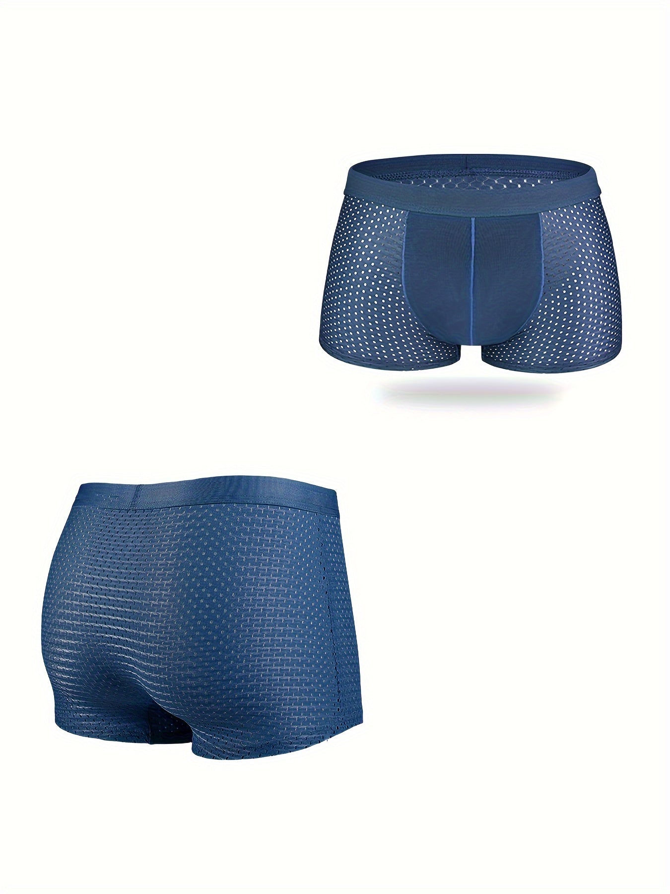 Cuecas boxer masculinas de seda gelada, 4 peças, malha respirável, confortável, cuecas sexy, roupa íntima masculina