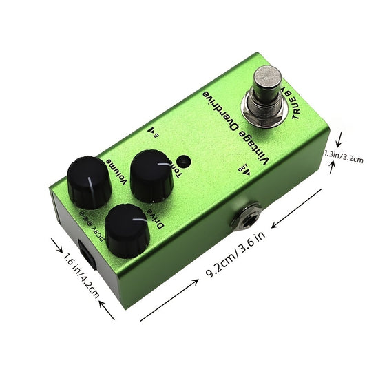 Guitar Effects Pedal Vintage Overdrive True Bypass DC 9V Power Supply Green Guitar Bass Instruments Accessories