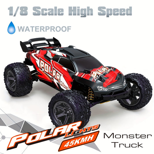 Full Scale 1:8 Off-road RC Car, Waterproof Design, 45KM\u002FH High Speed Sport Utility Vehicle, Independent Shock Absorption, Fall And Crash Resistance, Alloy Differential, Vehicle Toys Gift For Beginners