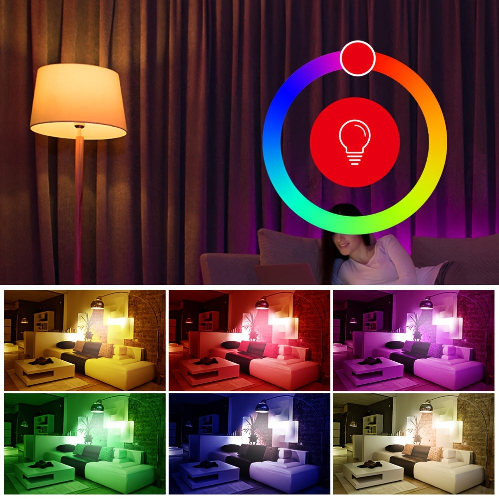 Intelligente Glühbirne für das Schlafzimmer zu Hause, kabellose Glühbirnen mit Steuerung über die Tuya Smart- und Smart Life-App, RGB+WW+CW-LED-Farbwechselbirnen, dimmbare Musiksynchronisation, A19 E26 9 W 800 LM, unterstützt Alexa nicht (es sei denn, Sie