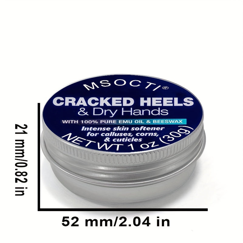 30g Craquelé Talons &amp; Sec Mains Intense Adoucissant pour la Peau-pour les Callosités, Cuticules, Pénétrant rapide Hydratant Hydratant, Fait W \ u002F 100% Pur Huile D'émeu et Cire D'abeille, Crème Pieds