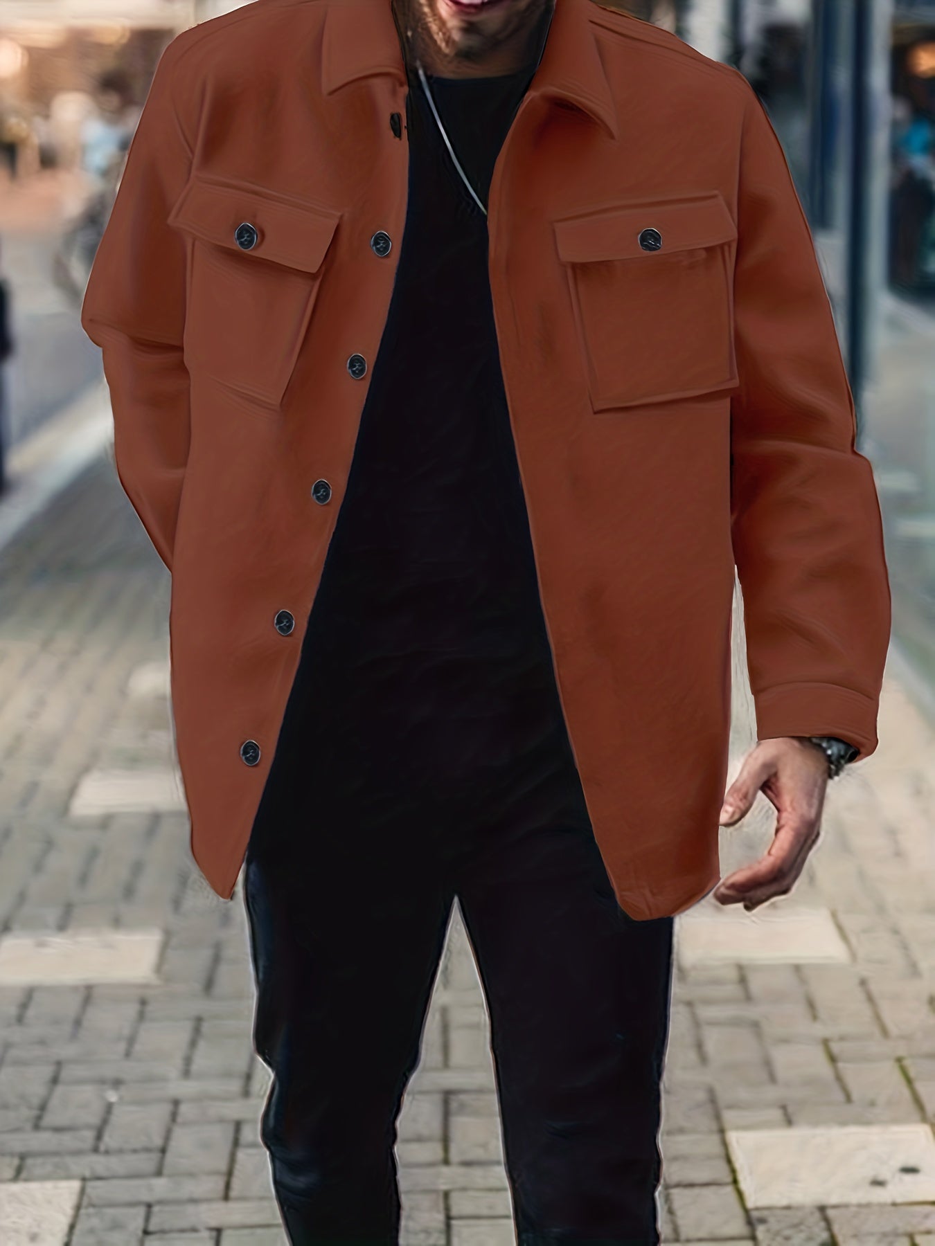 Herren Mode Solid Fleece Jacke mit Taschen für den Frühling \ u002Fherbst, übergroßer Kausal Mantel für große und hohe Männer, Plus Größe