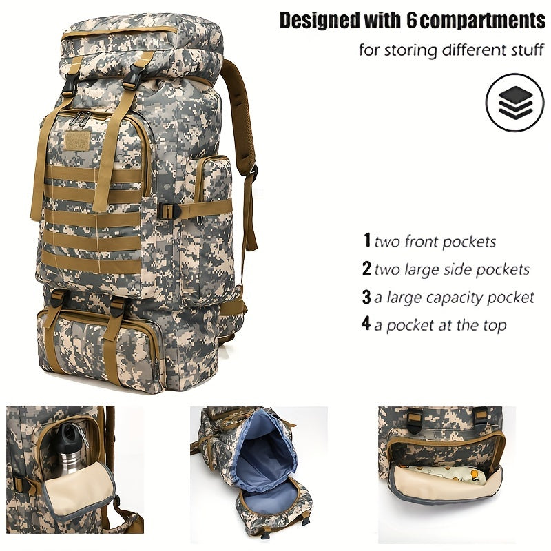 Sac à dos de sport en plein air, Hikingbag extérieur de grande capacité, Sac à dos de camouflage pour le voyage de camping