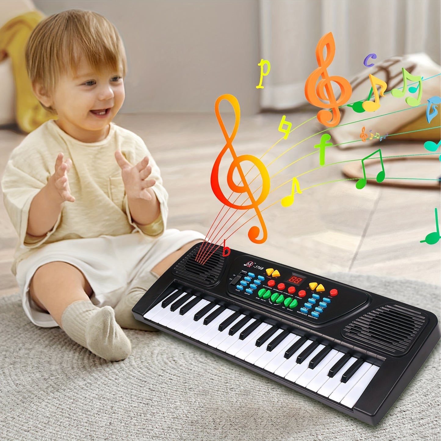 37 Tasten Einzelkanal-elektronische Klavier tastatur: Tragbare Musik instrumente, Geschenke zur Geburtstags erziehung, Musik spielzeug geeignet für 3, 4, 5, 6, 7, jährige Jungen und Mädchen, Weihnachten, Geschenke! Mit Mikrofon