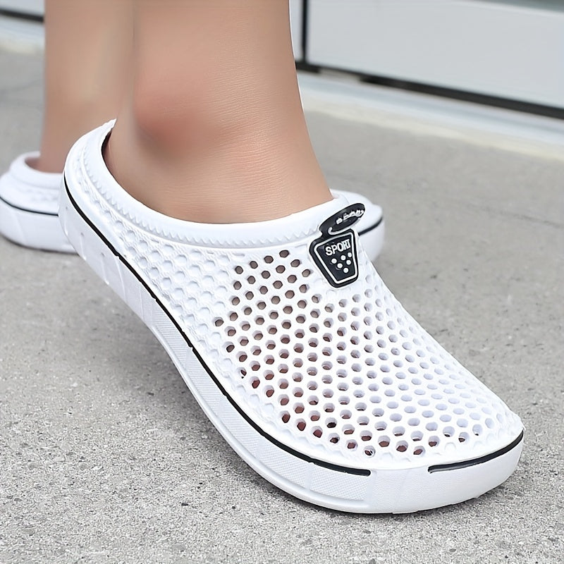 Women's Solid Color Clogs, Round Toe Slip-on EVA Shoes, Women's Casual Slides For Beach