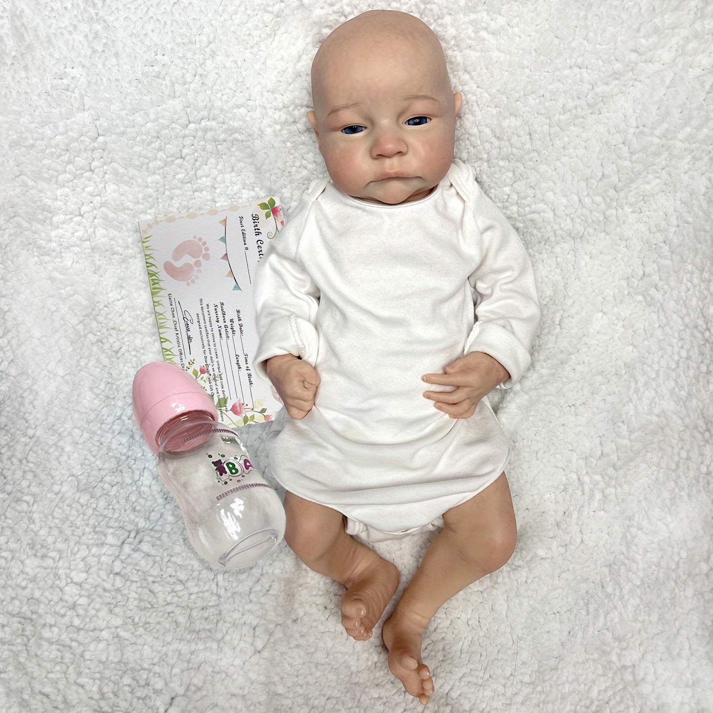 17.72inch Soft Silicone Reborn Baby Dolls - Sleeping Boy & Awake Girl - Perfect Family Gift! , Halloween\u002FThanksgiving Day\u002FChristmas gift