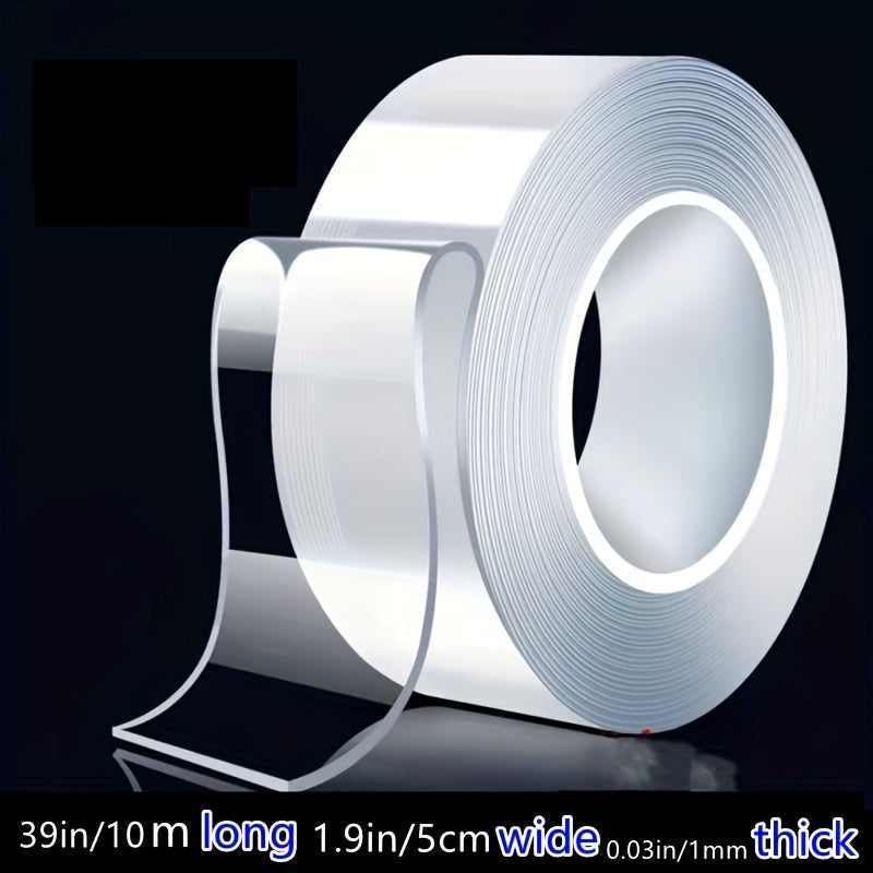 90 Rolls, 393.7 Inch Long And 5 Centimeters Wide, Large Size Double-sided Tape For Outdoor And Office Use, Strong Adhesive Tape, Transparent Tape, Home And Office Washable Adhesive, Nano Invisible