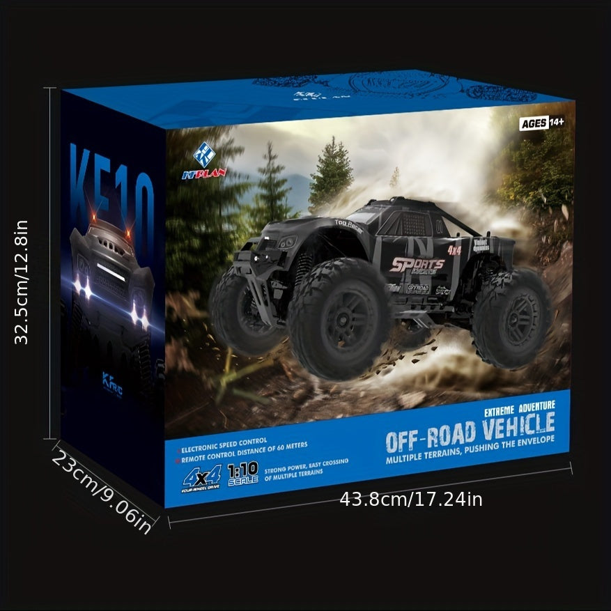 1\u002F10 Fast RC Car,45km\u002Fh High-Speed Electric Off-Road RC Truck, All Terrain Monster Truck,4WD Remote Control Car