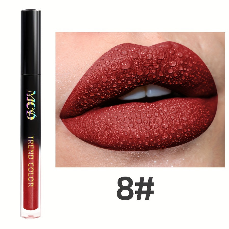 Non-Stick Long Lasting Lip Glaze Non Stick Cup Dark Color Waterproof Non Smudge Color Rendering Lip Mud