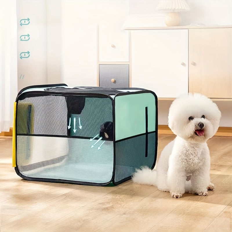 Caja portátil de secado de pelo para mascotas, Pet Dry Room Hands-Free Dryer Cage, Habitación seca plegable para mascotas, Secador de pelo para mascotas,