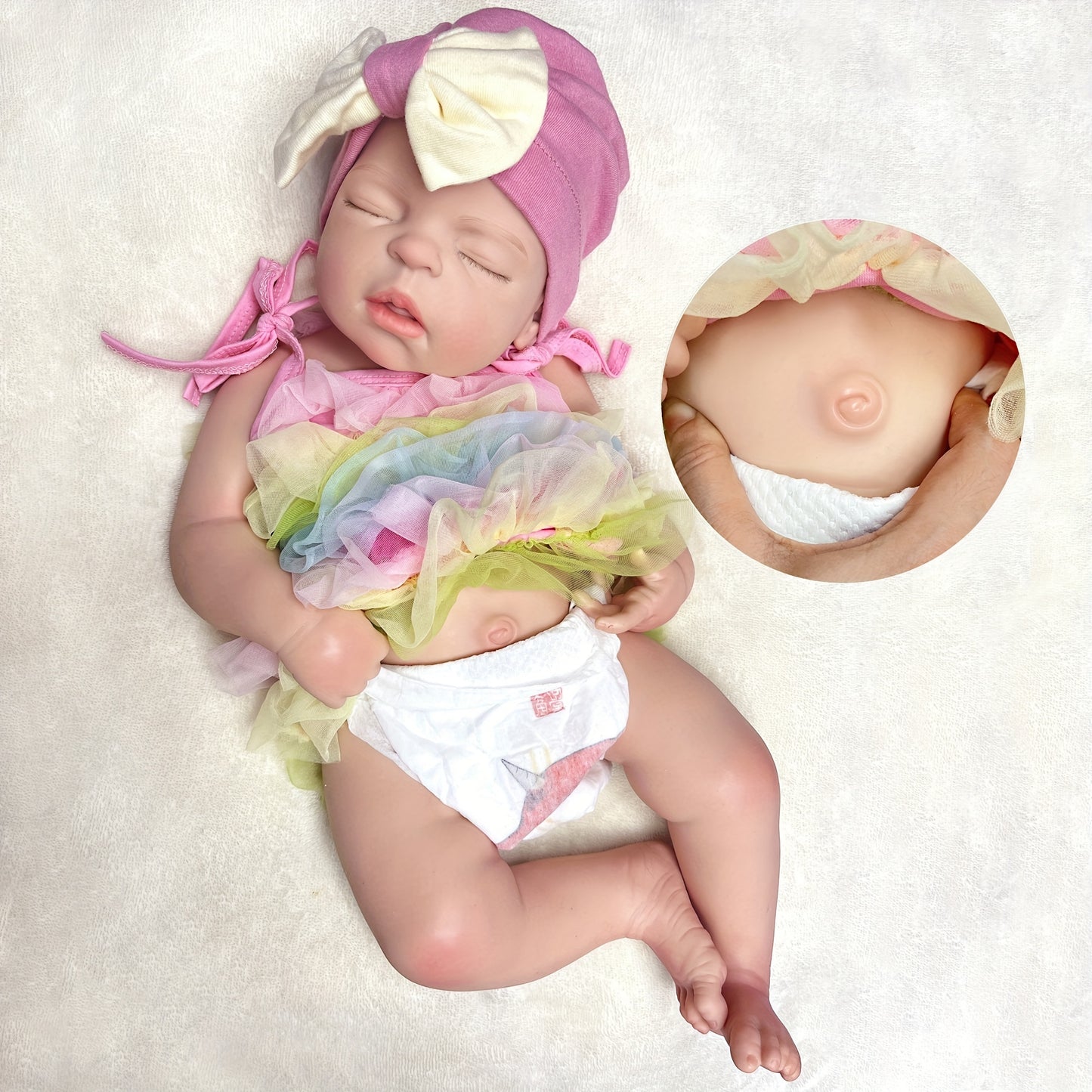 55CM\u002F21.65inch All Silicone Girl Reborn Dolls, Painted Realistic Full Body Soft Solid Silicone Newborn Baby Dolls For Collection Gift