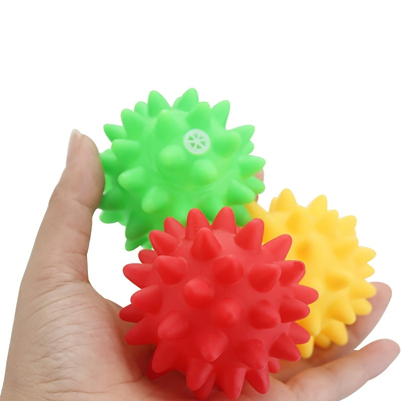 10pcs Random Color Pet Toys Set Squeaky Enamel For Cat Dog Molar Teeth Cleaning Durable Chew Toy Training Balls