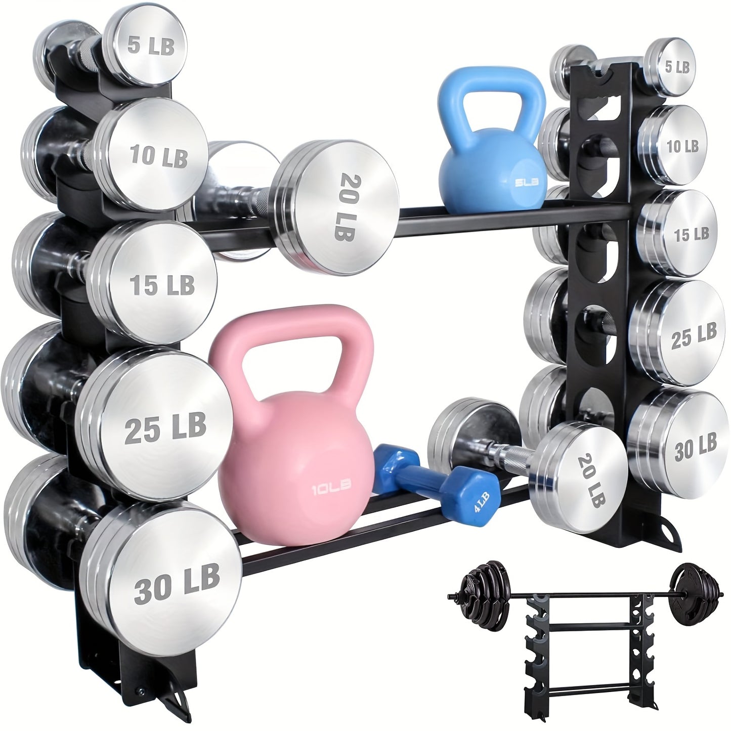 5 Layers Dumbbell Rack, Dumbbell Weight Rack, Weight Storage Organizer - Max Weight Bearing 700LBS - 1pc