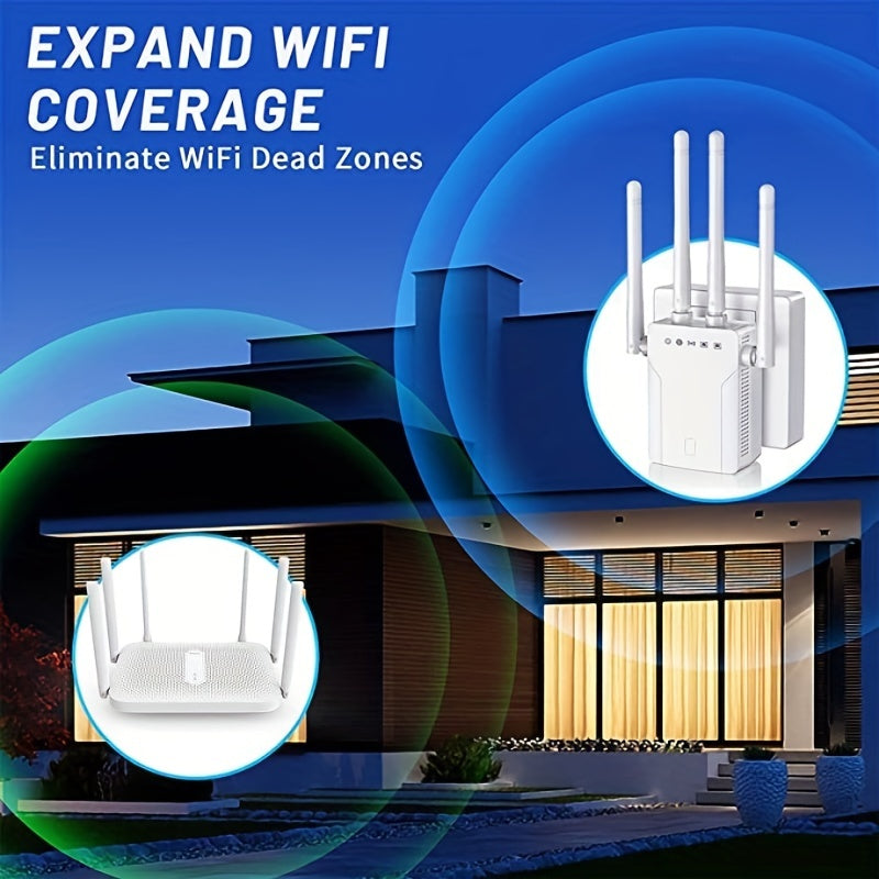 WiFi Extender, 2023 New WiFi Extender Signal Booster For Home, WiFi Booster Covers Up To 8470 Sq.ft And 35 Devices, Internet Booter With Ethernet Port, 1-Tap Easy Setup, Alexa Compatible