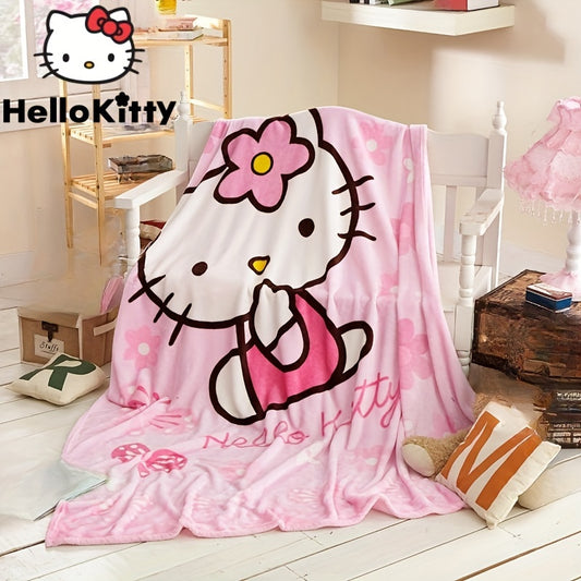 Hello Kitty Soft Fluffy Blanket Y2K Sanrio Cartoon Cute Plush Blanket, Kawaii Car Air-conditioning Blanket Perfect For Bed, Sofa, Office, Outdoor Camping, Birthday Christmas Gift