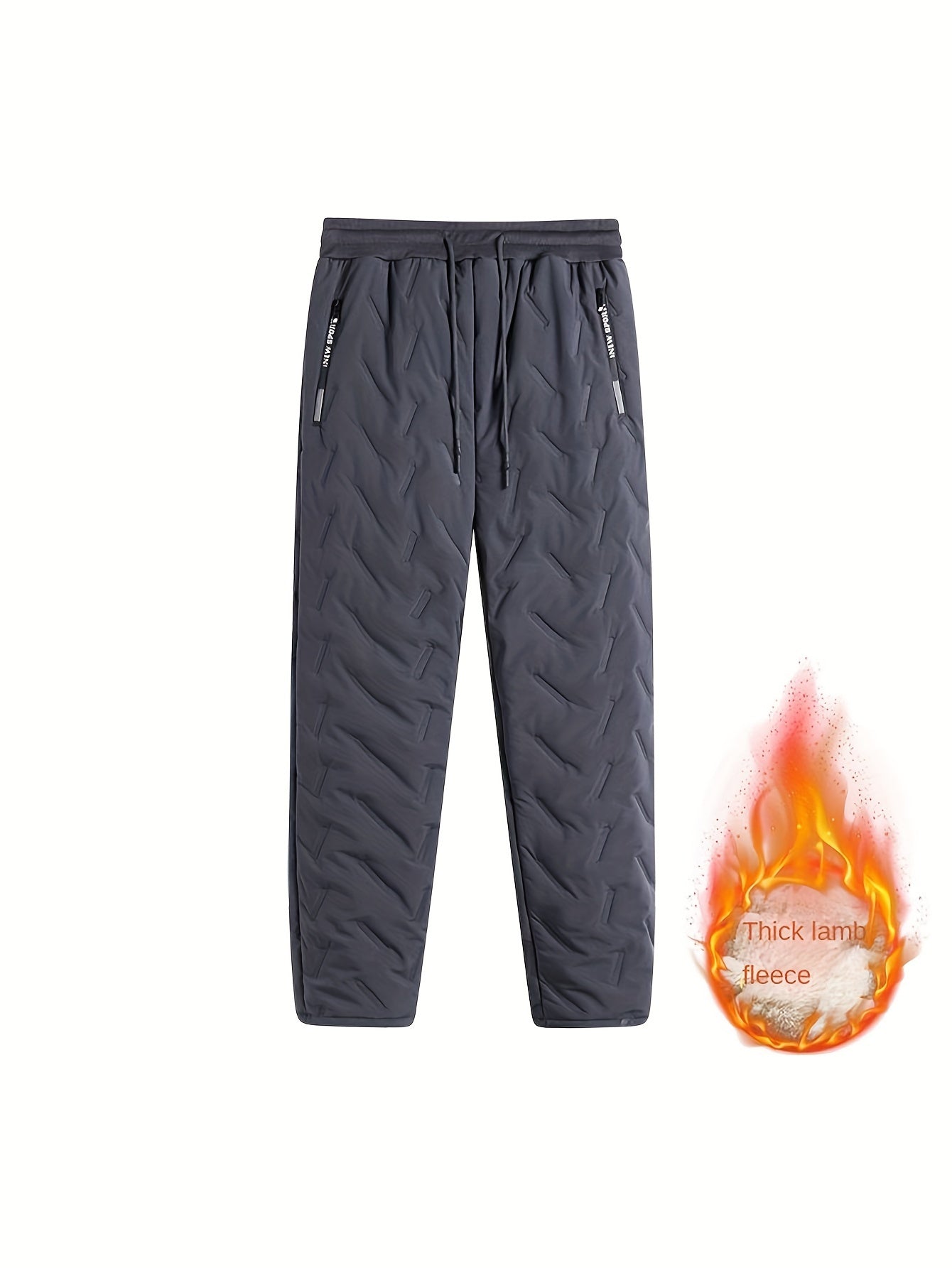 Men's Winter Warm Fleece Lined Pants Outdoor Sports Camping Straight Pants Hiking Pants Thicken Thermal Trousers