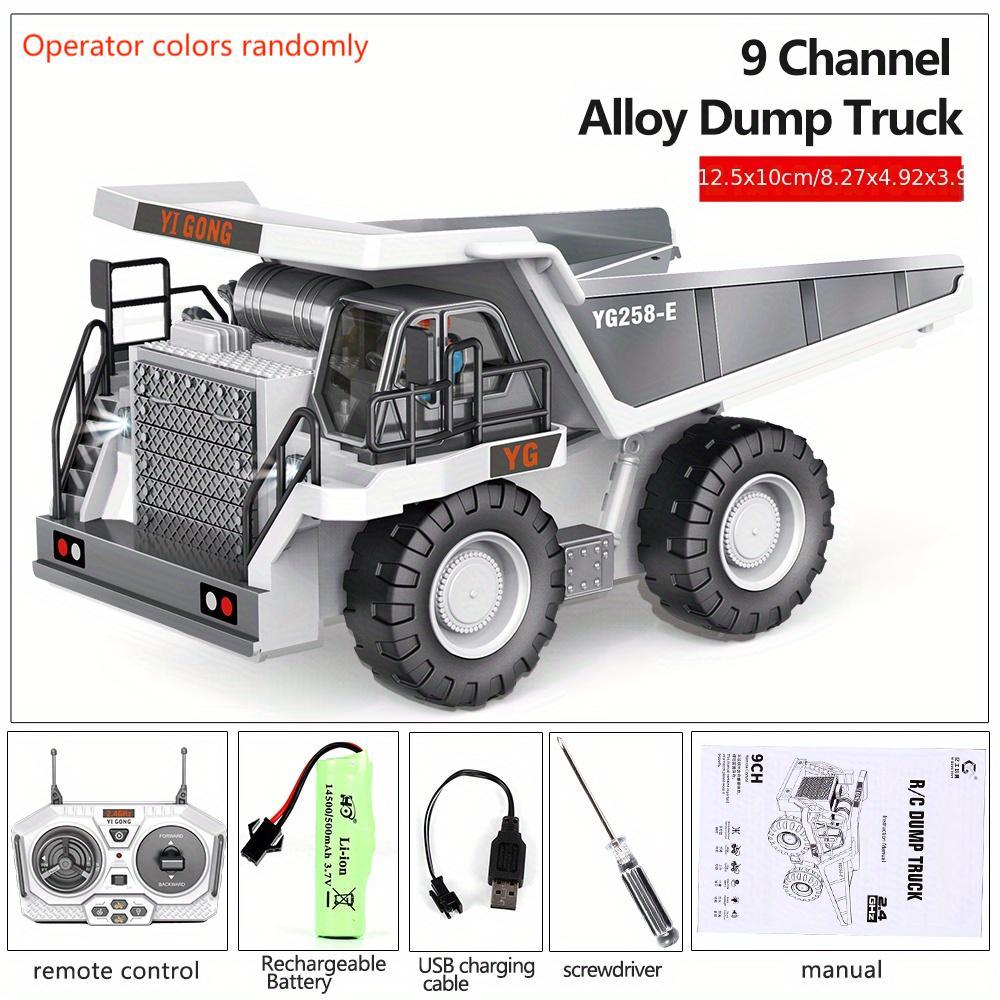 Remote Control Alloy Excavator Dump Truck: Engineering Vehicle Toy Car For Kids' Playtime Fun!