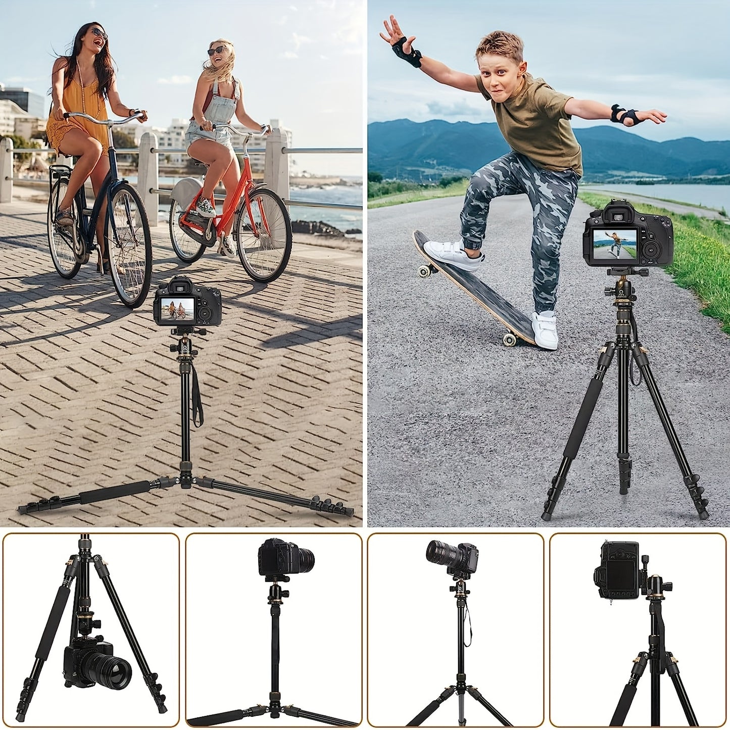 76.8 Inch Tall Compact Camera Tripods & Monopods For DSLR Binoculars Laser Level Projector, 360 Panorama Ball Head Quick Release Plate  Aluminum  Duty Tripod  For Compatible With Camera Canon Nikon