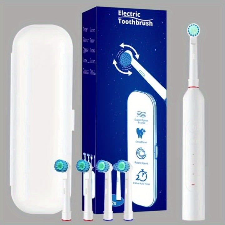 CONESN Rotating Electric Toothbrush For Adults, Electric Toothbrush For Adults With 4 Brush Heads, 3 Modes Rechargeable Electric Toothbrush, Waterproof Rechargeable Toothbrush