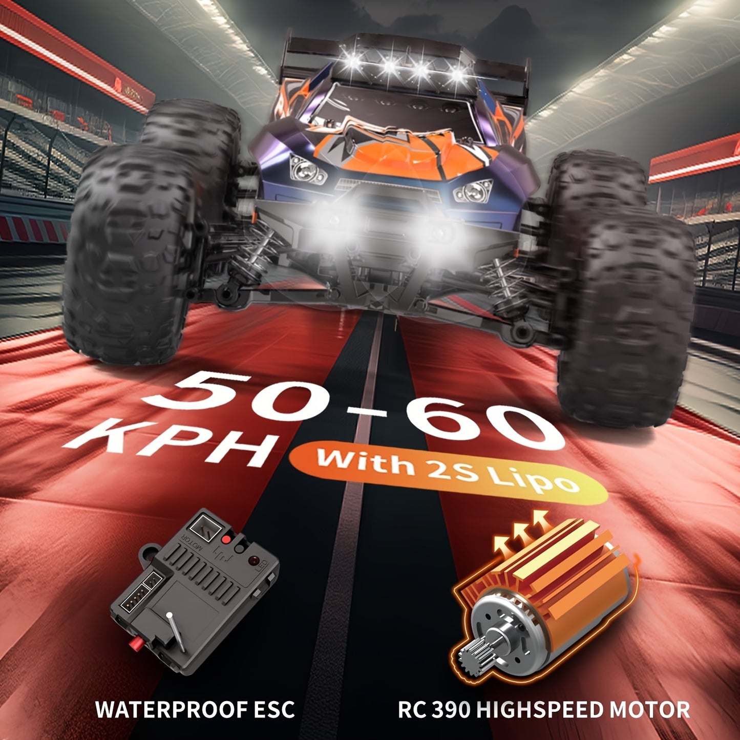 High Speed Drift RC Car With All Terrains Available, Waterproof Design, Smooth Steering, Independent Shock Absorption, Christmas Gifts, Birthday Gifts