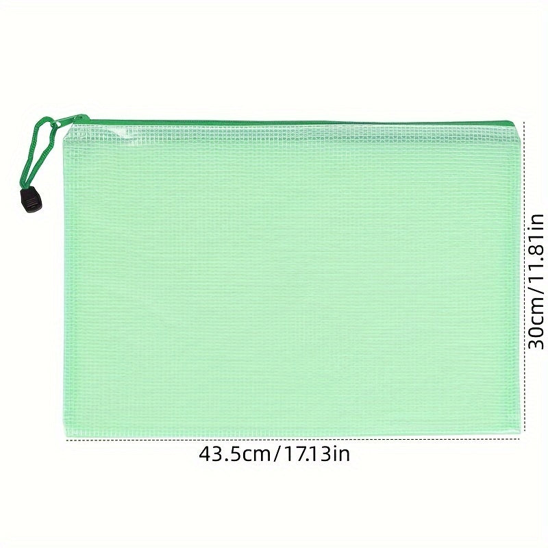 100pcs Mesh File Bag, File Storage Bag, File Holder, Office Supplies