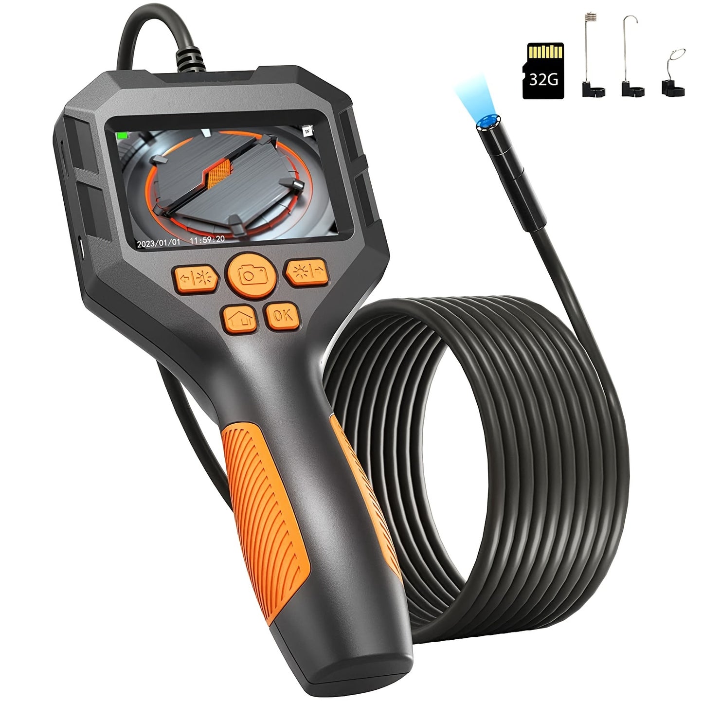 Inspection Camera With Light, Digital Industrial Borescope, Video Endoscope, Scope Camera 2.8\