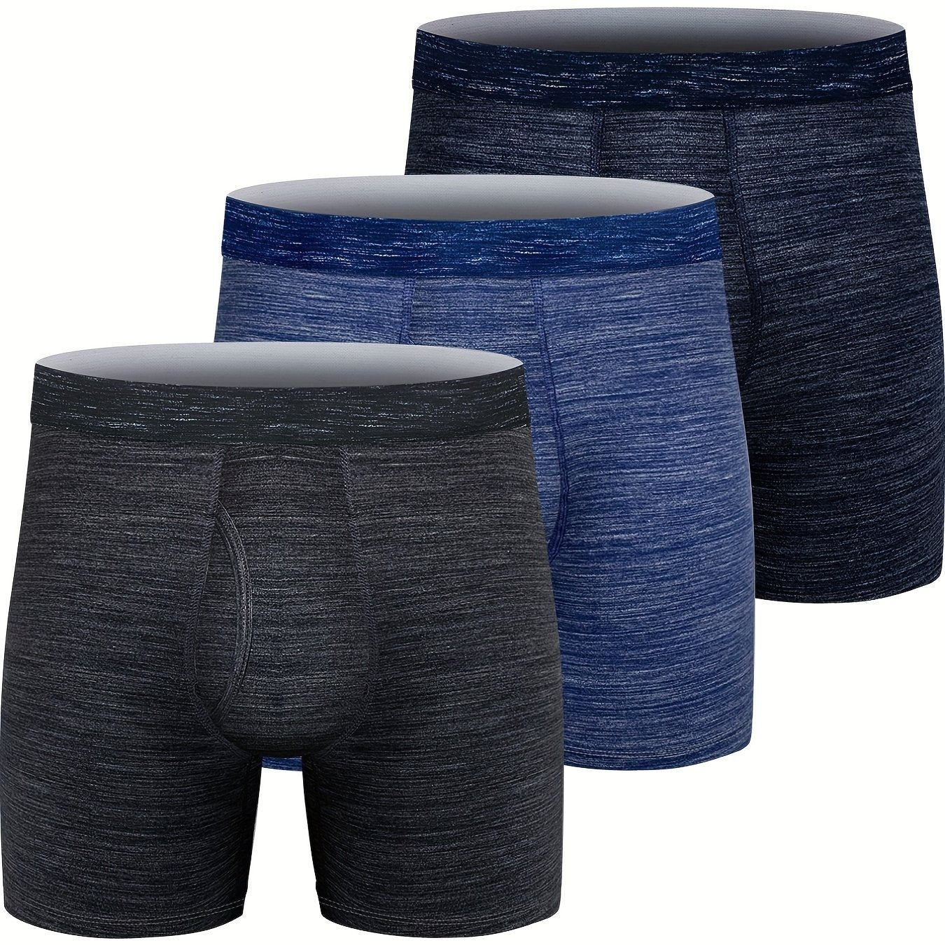 3 peças cuecas boxer com estampa de folha de desenho animado masculino