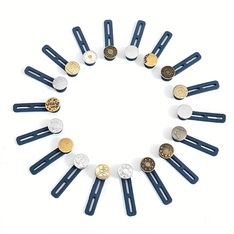 5\u002F10pcs Button Extender For Pants Jeans Free Sewing Adjustable Retractable Waist Extenders Metal Buttons Waistband Expander