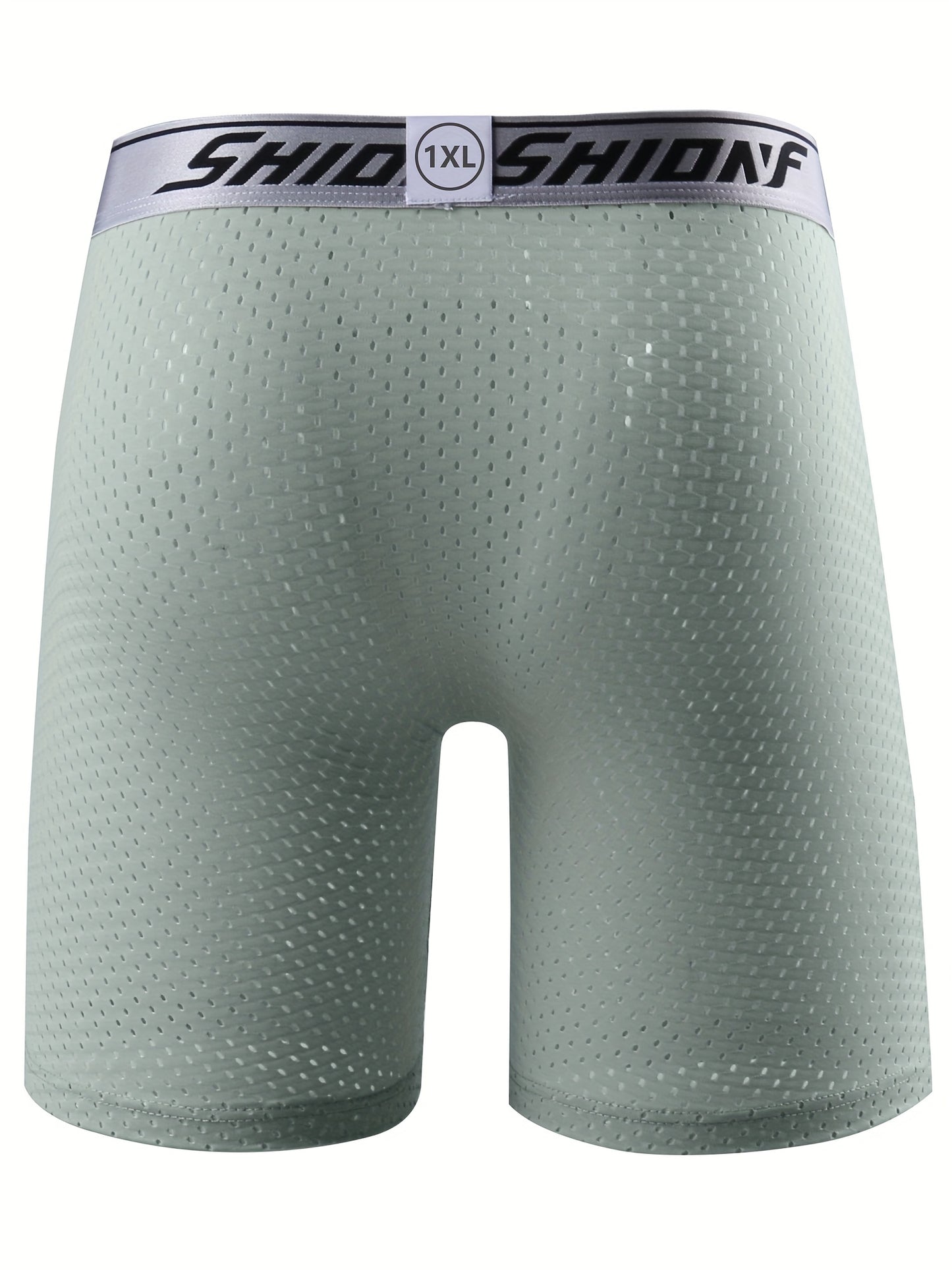 Plus Taille Hommes Mesh respirant confortable Semi-Sheer Boxer Slip Sous-vêtements