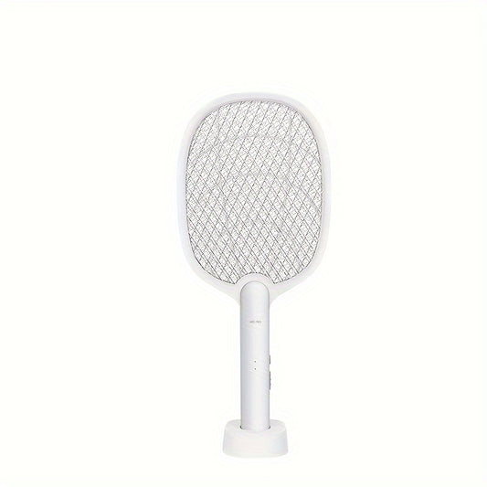 1pc, 2-in-1 Electric Fly Swatter, Pest Killer Racket, Handheld Mosquito Killer Swatter With 3-Layer Safety Net, USB Rechargeable Portable Mosquito Swatter, With Purple Light Mosquito Trap Mode, Mosquito Killer Lamp, Pest Control, Apartment Essentials