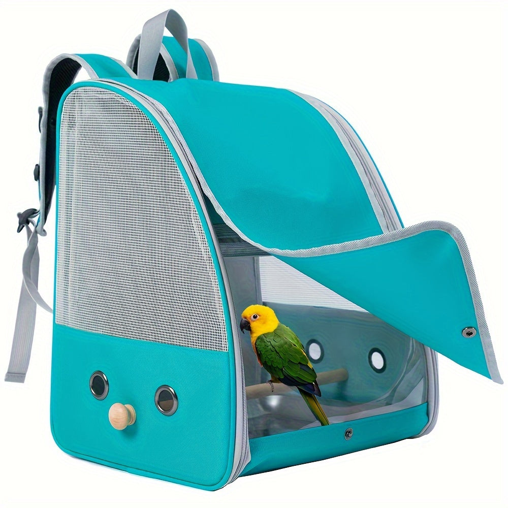 1pc Vogel träger Käfig, atmungsaktiv Vogel Reise rucksack mit hölzerner stehender Stange und Metall tablett, Airline-Zulassung Vogel Outdoor-Zubehör