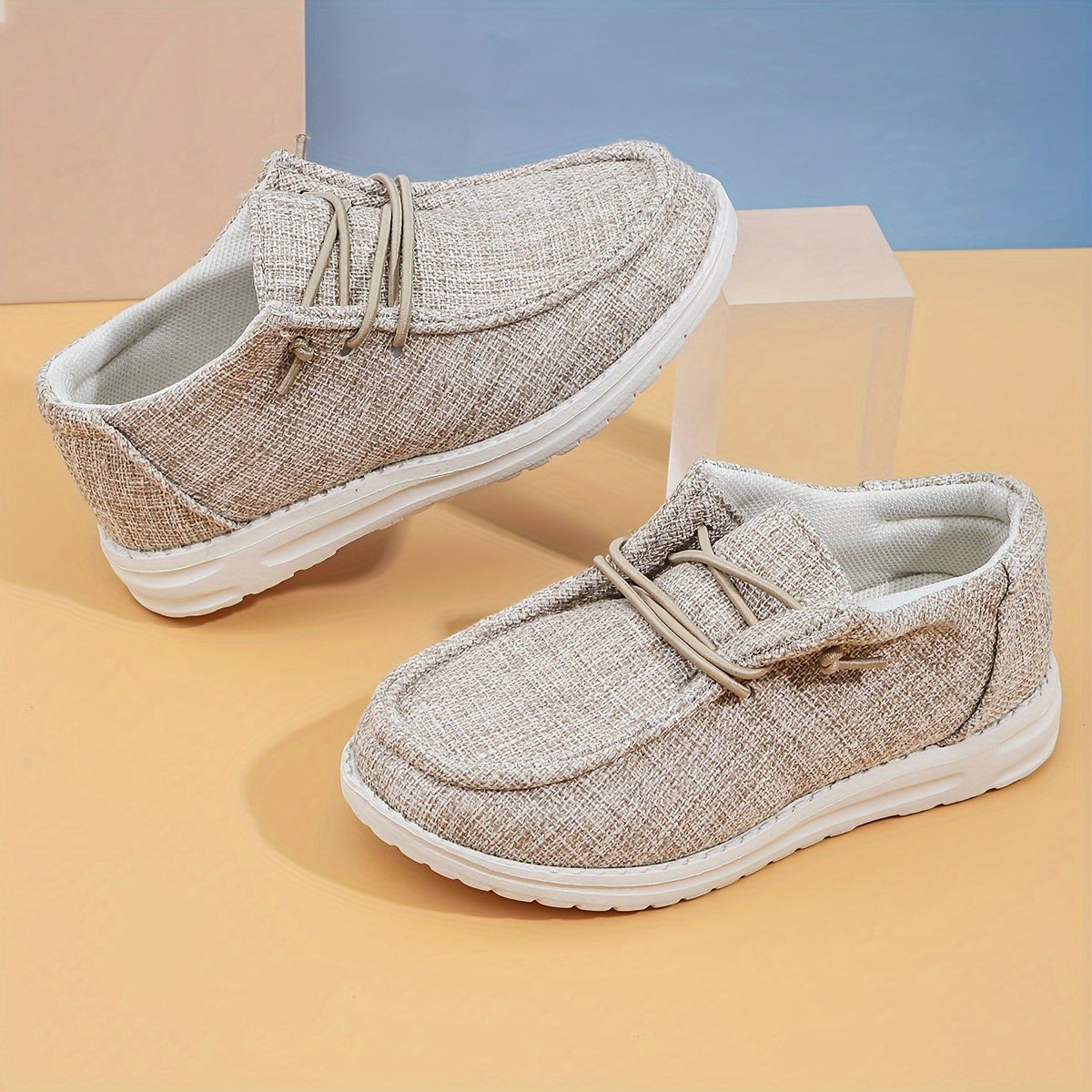 Boy's Trendy Solid Woven Knit Breathable Loafer Shoes, Comfy Non Slip Casual Sneakers For Kids Outdoor Activities