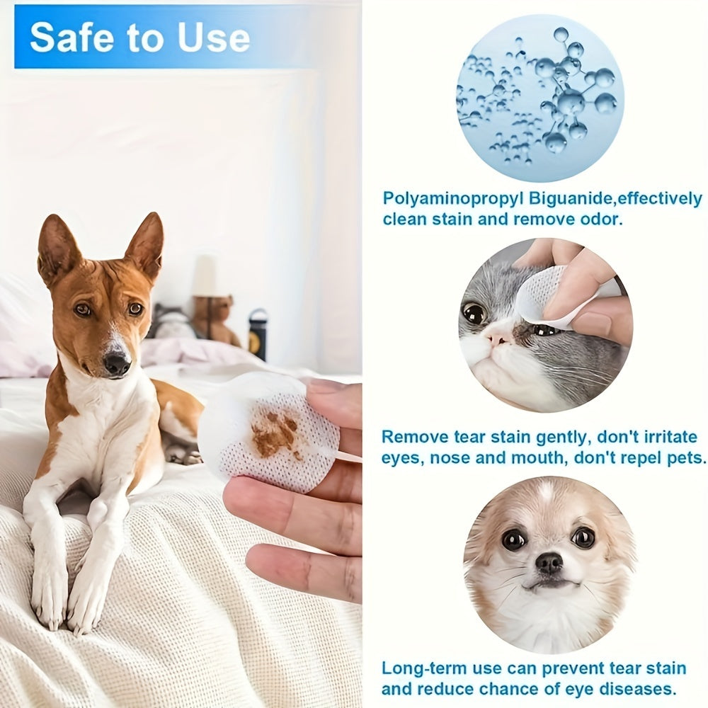 200pcs Pet Eye Cleaning Wipes, Gentle Tear Stain Remover Wipes For Dogs And Cats, Pet Eye Wash Pads