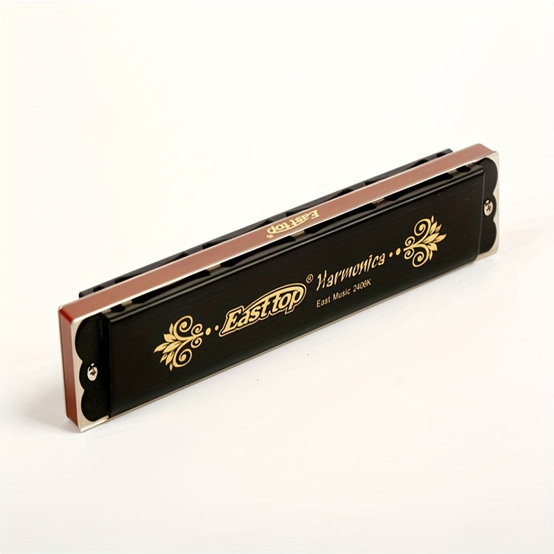 24 Holes Tremolo Harmonica Key Of C, Tremolo Mouth Organ Harmonica For Adults, Professionals And Students (T2406K-C)