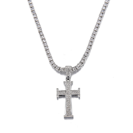 Delicate Simple Sterling Silver Classic Cross Handmade Necklace For Pendant Jewelry
