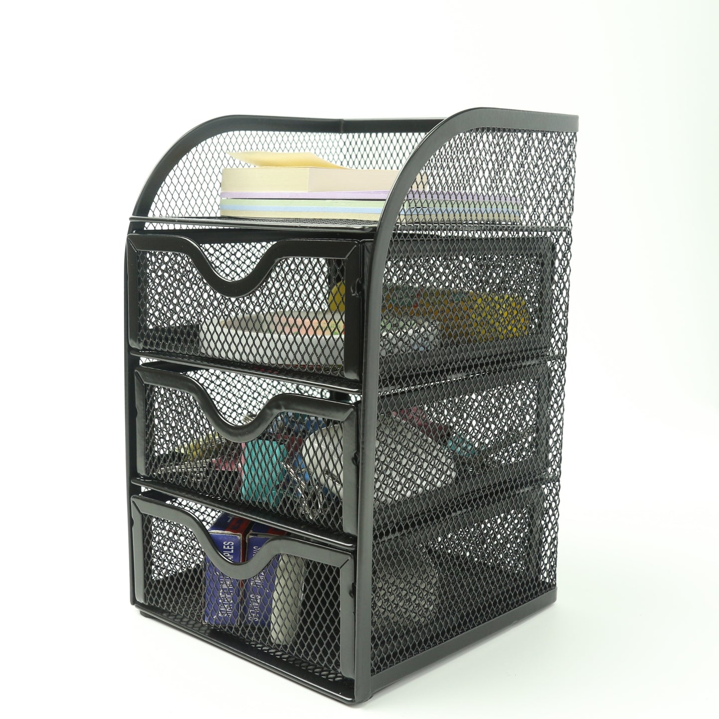 Organize Your Desk with This 4 Tier Mesh Desk Organizer - Perfect for School, Dorm, and Home Office!