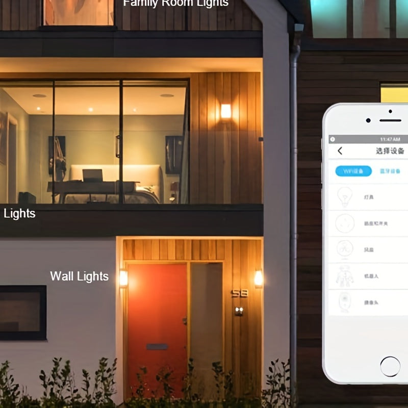 Las bombillas LED inteligentes funcionan con Alexa, Google Home, soporte de voz y control remoto Música Sincronización Color Cambio de luces Temporizador Dispositivo inteligente para el hogar