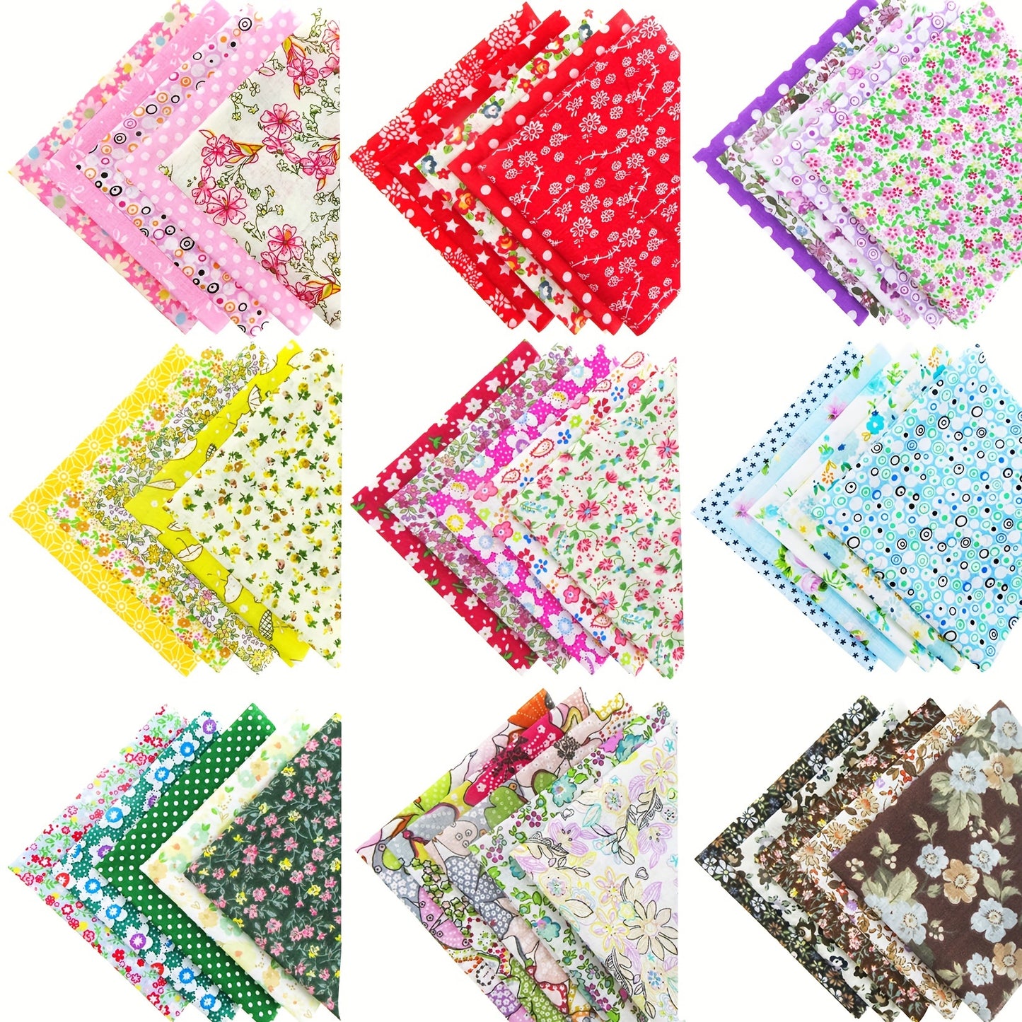 100pcs 9.84×9.84inch Cotton Fabric, Sewing Fabric 100% Cotton Plain Fabric For DIY, Crafts, Projects, Quilting