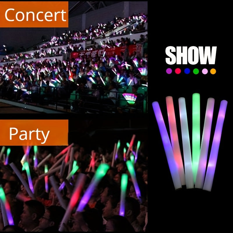 35pcs Glow Sticks Bulk Party PackGlow In The Dark Party Supplies Neon GlowSticks LED Foam Sticks With 3 Modes Colorful Flashing For Wedding Concert Rave Birthday Christmas  Halloween Party Favor