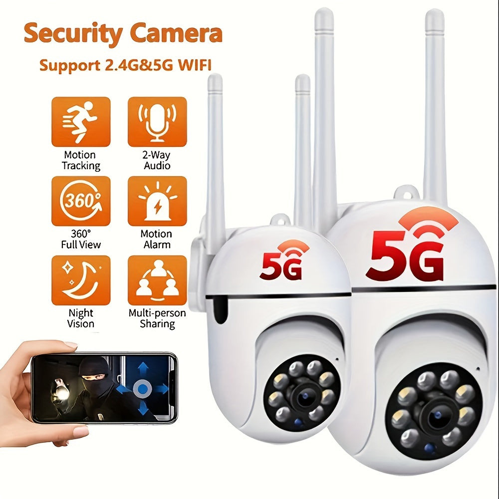 Secure Your Home With 5G Wireless Surveillance Cameras - HD 1080p Motion Tracking & Protection