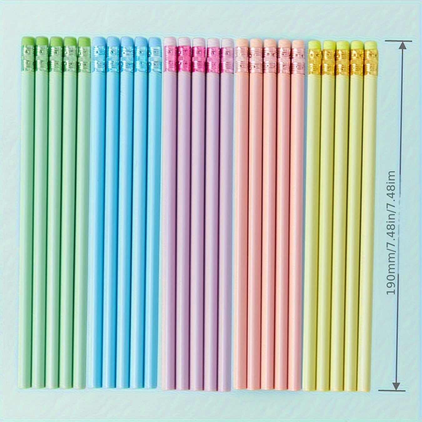 HP Pencil 300pcs, Wooden Pencils In Bulk With Eraser Heads In Various Colors, School Supplies, Student Rewards, Stationery Party Gifts