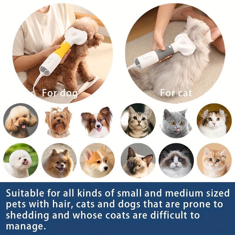 Séchoir de toilettage pour animaux de compagnie silencieux avec brosse à peigne pour le toilettage des chiens, des chats et des chatons-Séchage rapide et doux sur la fourrure