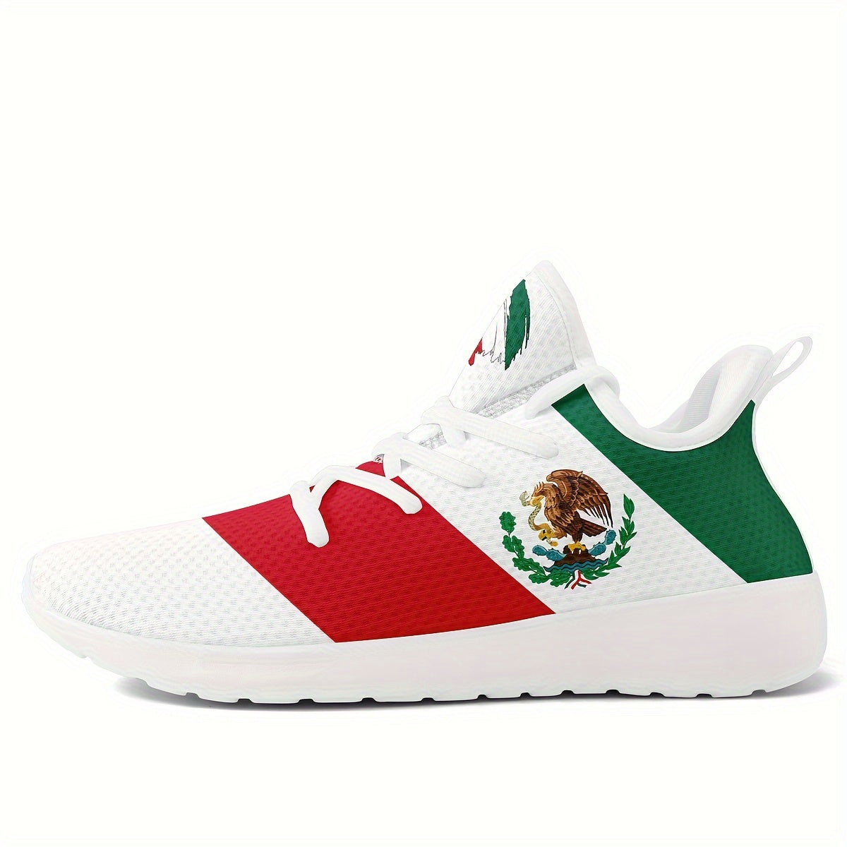 Zapatillas de deporte de moda del patrón de México de los hombres del tamaño más, zapatos suaves ocasionales respirables antideslizantes cómodos para las actividades al aire libre de los hombres