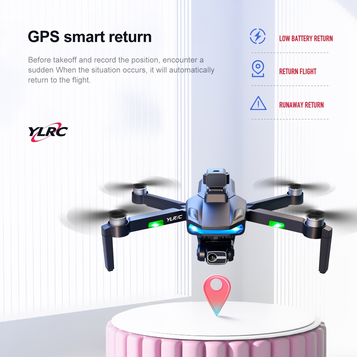 Nouveau drone RC professionnel S135: positionnement GPS précis, puissant moteur sans balais, avec caméra à cardan électrique 1080P sur trois axes, écran LCD, transmission du signal 5G en temps réel, jouet et cadeau parfaits, trucs pour adolescents-UAV Qua