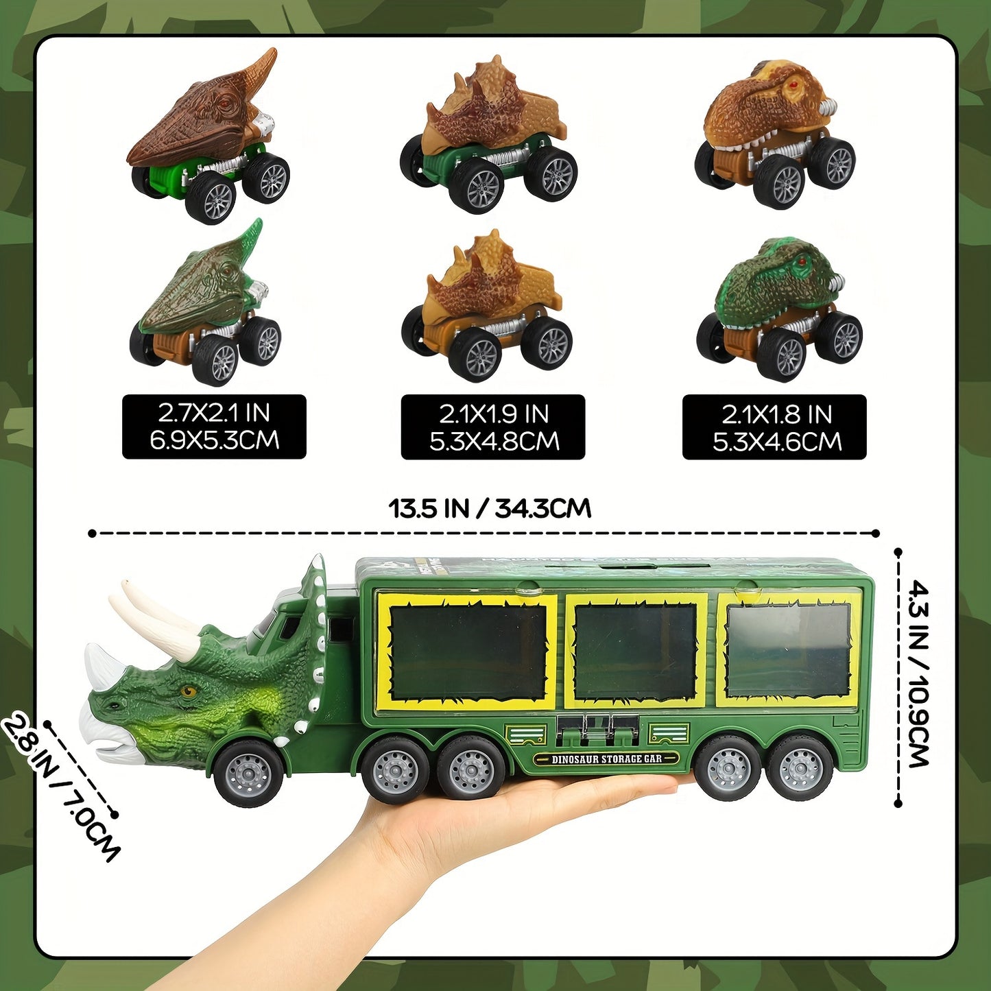 Dinosaur Toys 21pcs \ u002F Pack Dinosaur Truck com 6 carros de dinossauro retráteis e figuras de dinossauro, brinquedos para meninos e meninas, caminhão transportador de dinossauro presentes de Natal