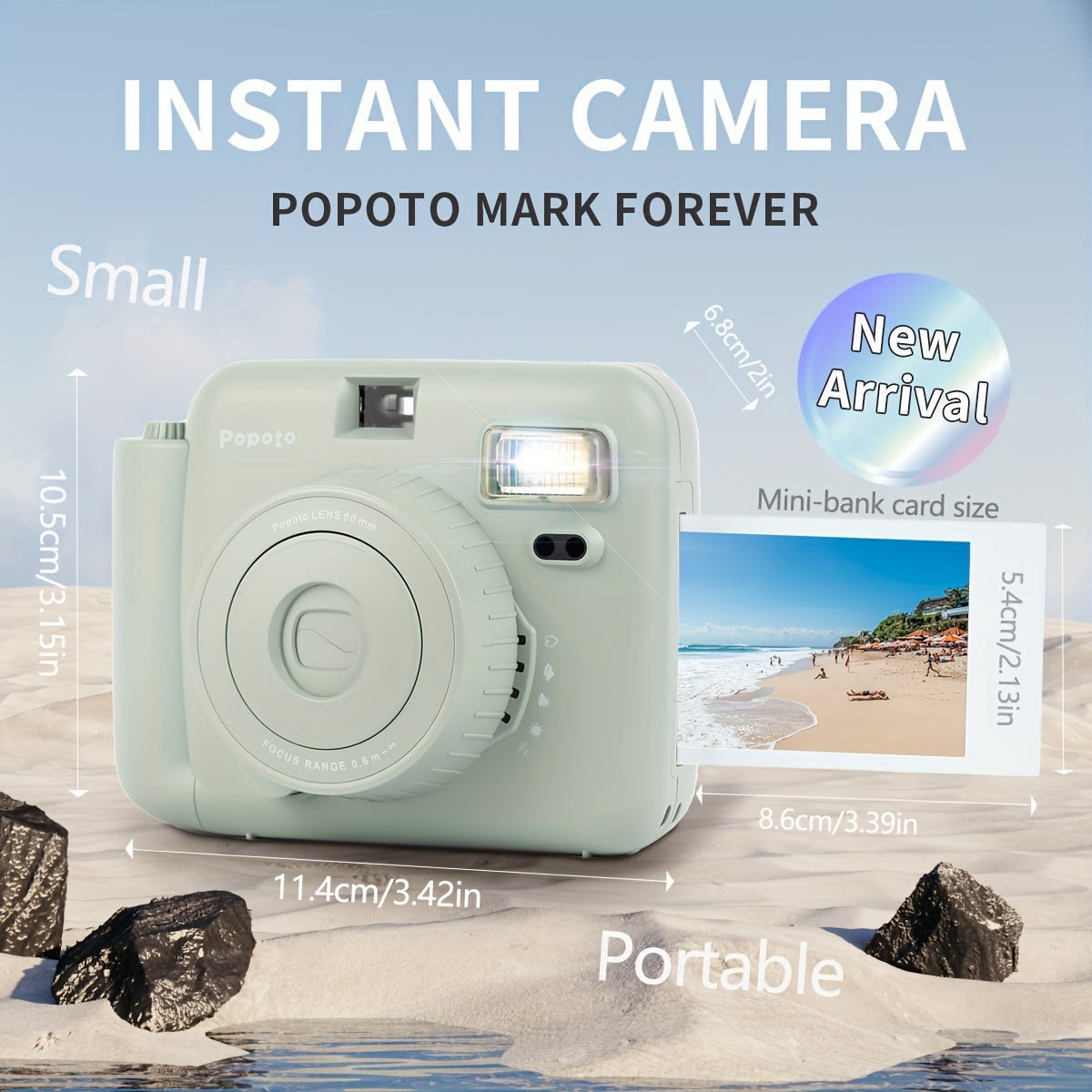 New Popoto Instant Mini Camera Suitable For Fujifilm Instax Mini Twin Pack Film (AA*2 Battery Not Including)Party\u002FGift\u002FOutdoors\u002FGirlfriend\u002FRecord Life